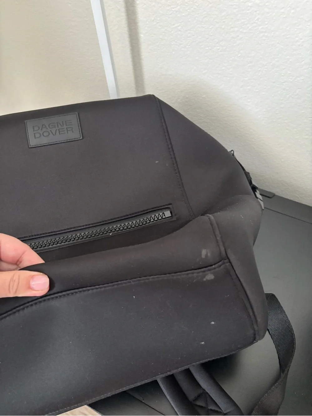 Dagne Dover Black Neoprene diaper bag